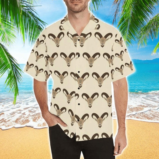 Goat Head Pattern Hawaiian Shirt