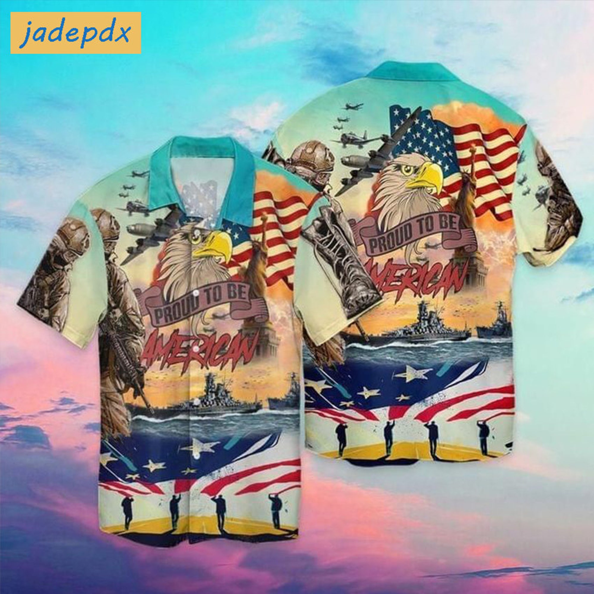 Discover Proud To Be American Eagle Soldiers Hawaiian Shirt