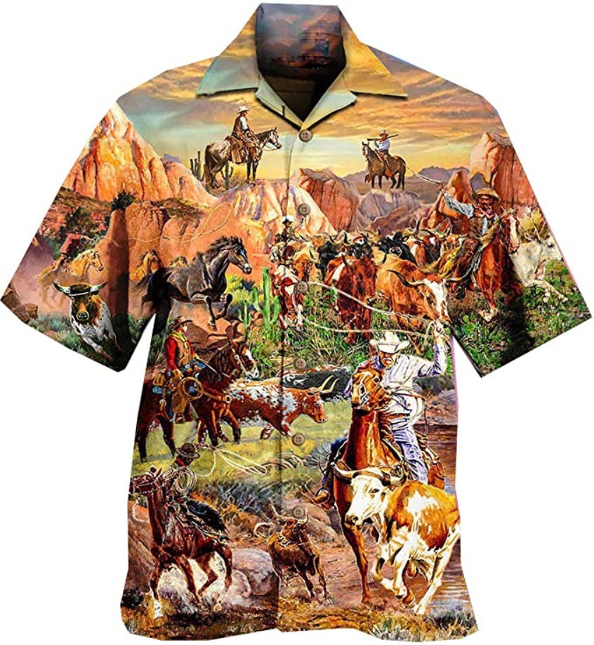 Discover Cowboy Pferd Hawaiians Shirt