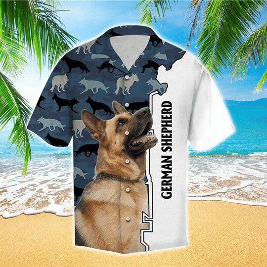 German Shepherd Camo Pattern  Hawaiian Shirt