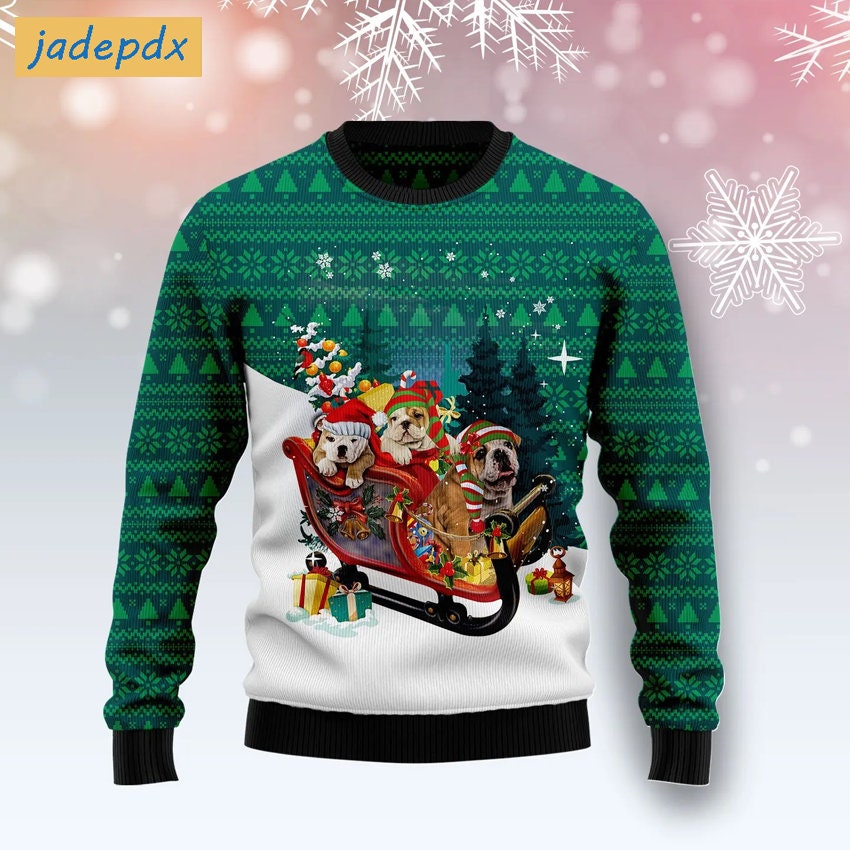 bulldog xmas sweater