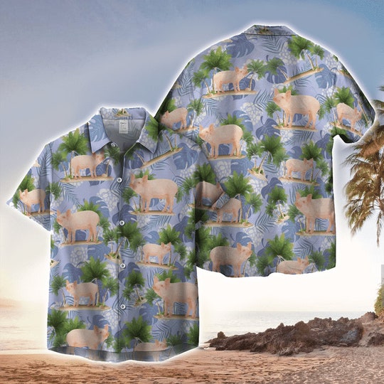 Tropical Pig Pattern Hawaiian Shirt