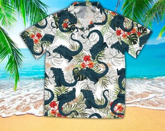 3D Godzilla Surfing Funny Unisex Hawaiian Shirt Summer Shirt Full Size S-5XL 3D Godzilla Surfing Funny Unisex Hawaiian Shirt Summer Shirt Full Size S-5XL