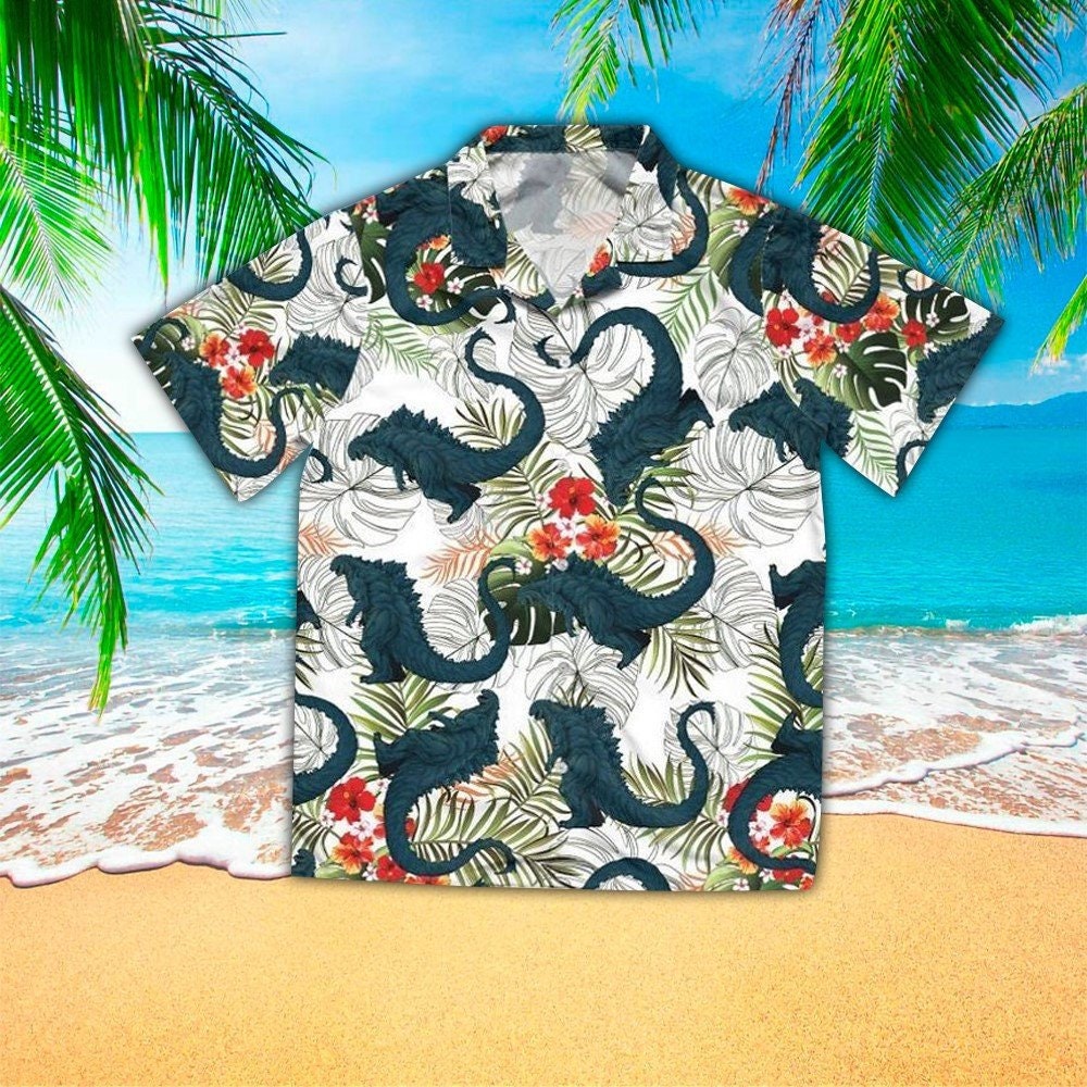 Discover Godzilla Tropical Hibiscus Hawaiian Shirt