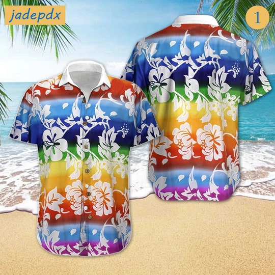 LGBT Summer Vacation Tropical Flower Hawaiian Shirt