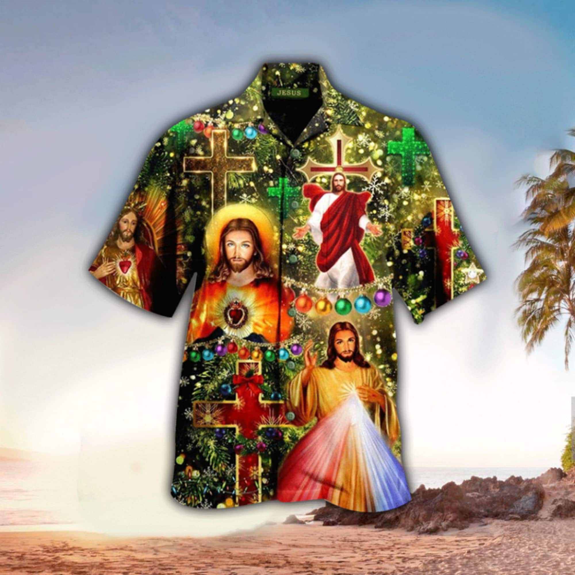 Discover Jesus Christ Christmas Cross Hawaiian Shirt