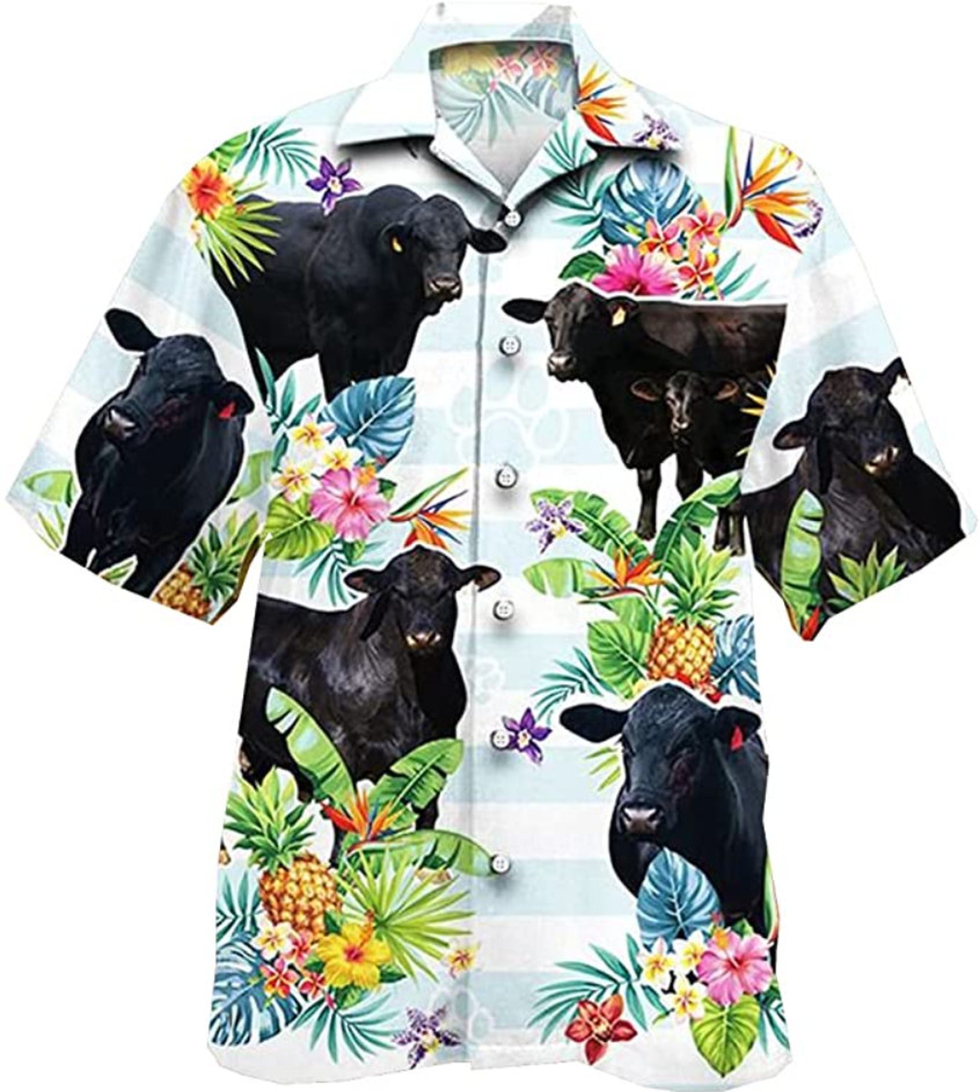 Black Angus Cow Hawaiian Shirts