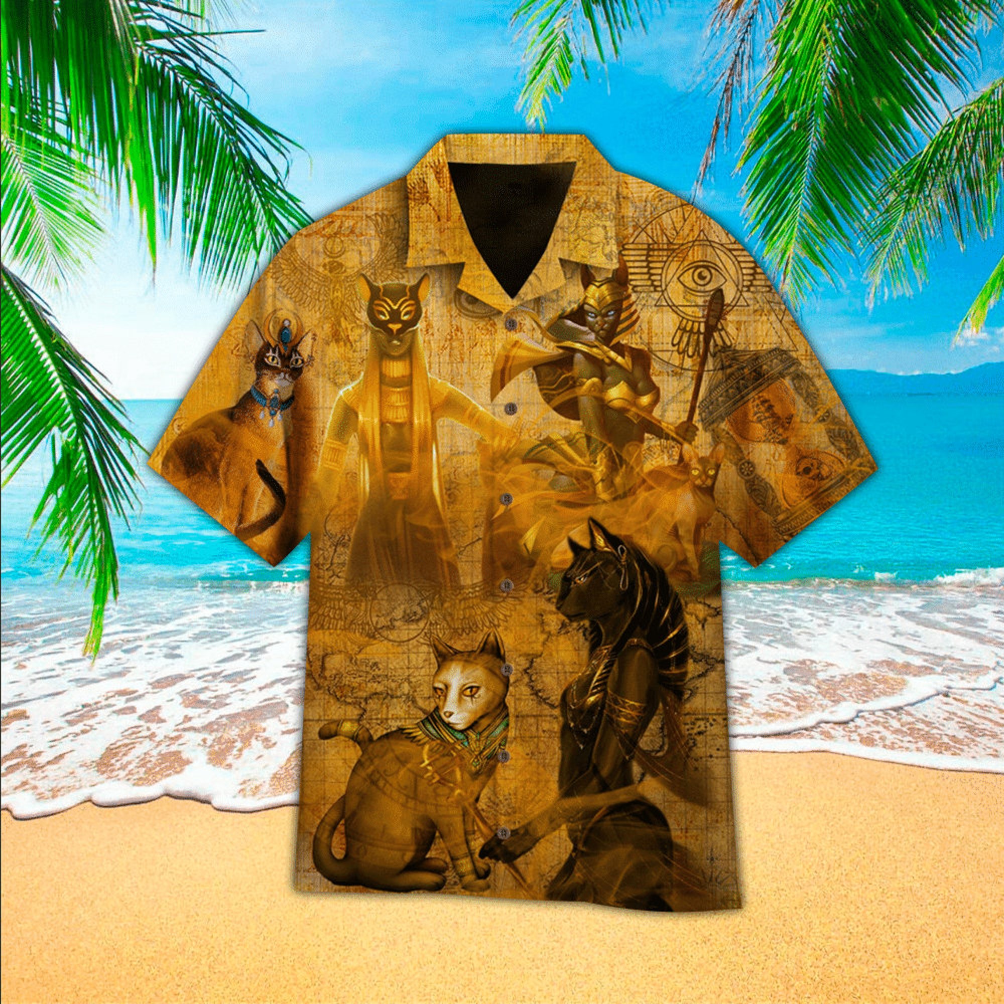 Ancient Egyptian Cat Hawaiian Shirt