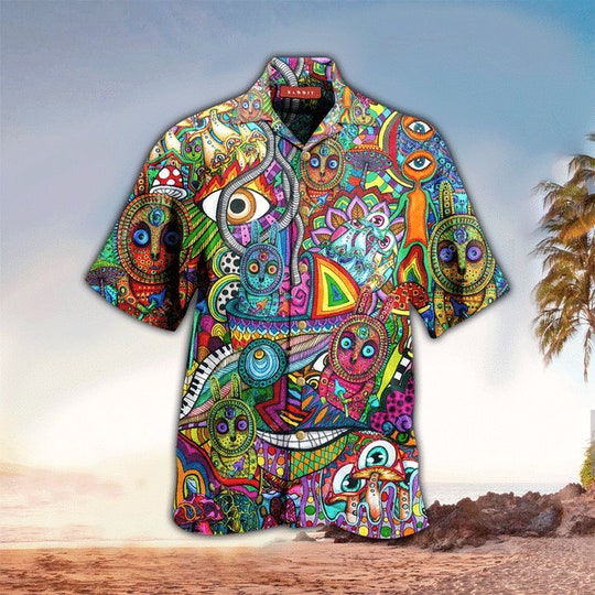 Psychedelic Rabbit Mushroom Hawaiian Shirt