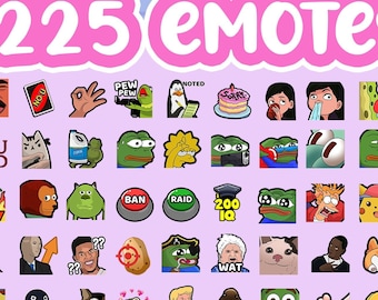 225 Twitch Meme Emotes - Funny Memes Mega Bundle, Discord Emotes Pack, Funny Meme Emotes for Twitch, YouTube and Discord