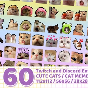 Cat Emotes | Kawaii Cats Memes Bundle | Funny Cats Emotes for Twitch, YouTube, Discord