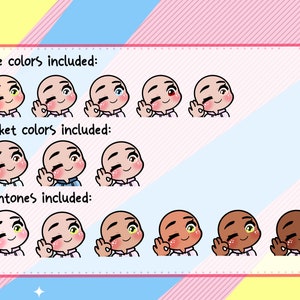 DIY Emote Base Bundle 115 Emotes Template Human Chibi Procreate Brush, Stamp Bases for Twitch, Discord, Youtube image 7