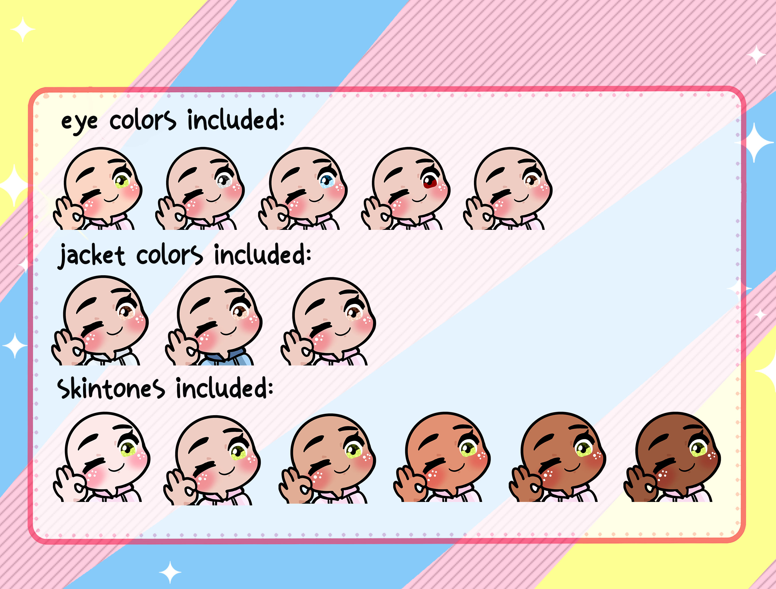 DIY Emote Base Bundle | 115 Emotes Template Human Chibi | Procreate Brush,  Stamp | Bases for Twitch, Discord, Youtube - Etsy Ireland