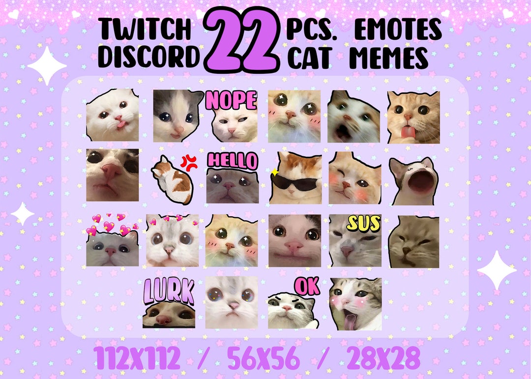 Discord Cat Emote / Emote Set Set of 3 Discord Emojis / Funny