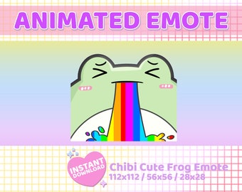 Animated Frog Barfing Rainbows Emote | Twitch and Discord