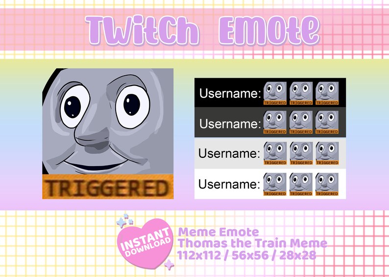 Twitch Emote Train Triggered / Funny Meme Emote / Cartoon Etsy Espa??a