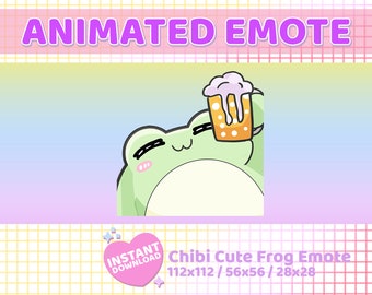 Cheers Frog Animated Emote | Twitch and Discord | Beer | Drinking Emote