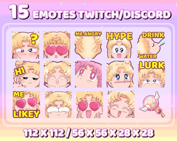 12 Positive Sailor Moon Emotes for Twitch Discord Cute 