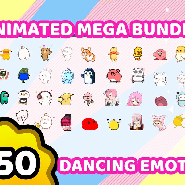 350 animierte tanzende MEGA BUNDLE Emotes | Twerking Dance Twitch, Discord Youtube Emotes Sticker für Streamer