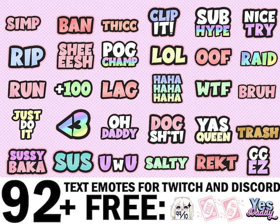 Text Emotes and Discord Emotes Bundle/pack/set Etsy