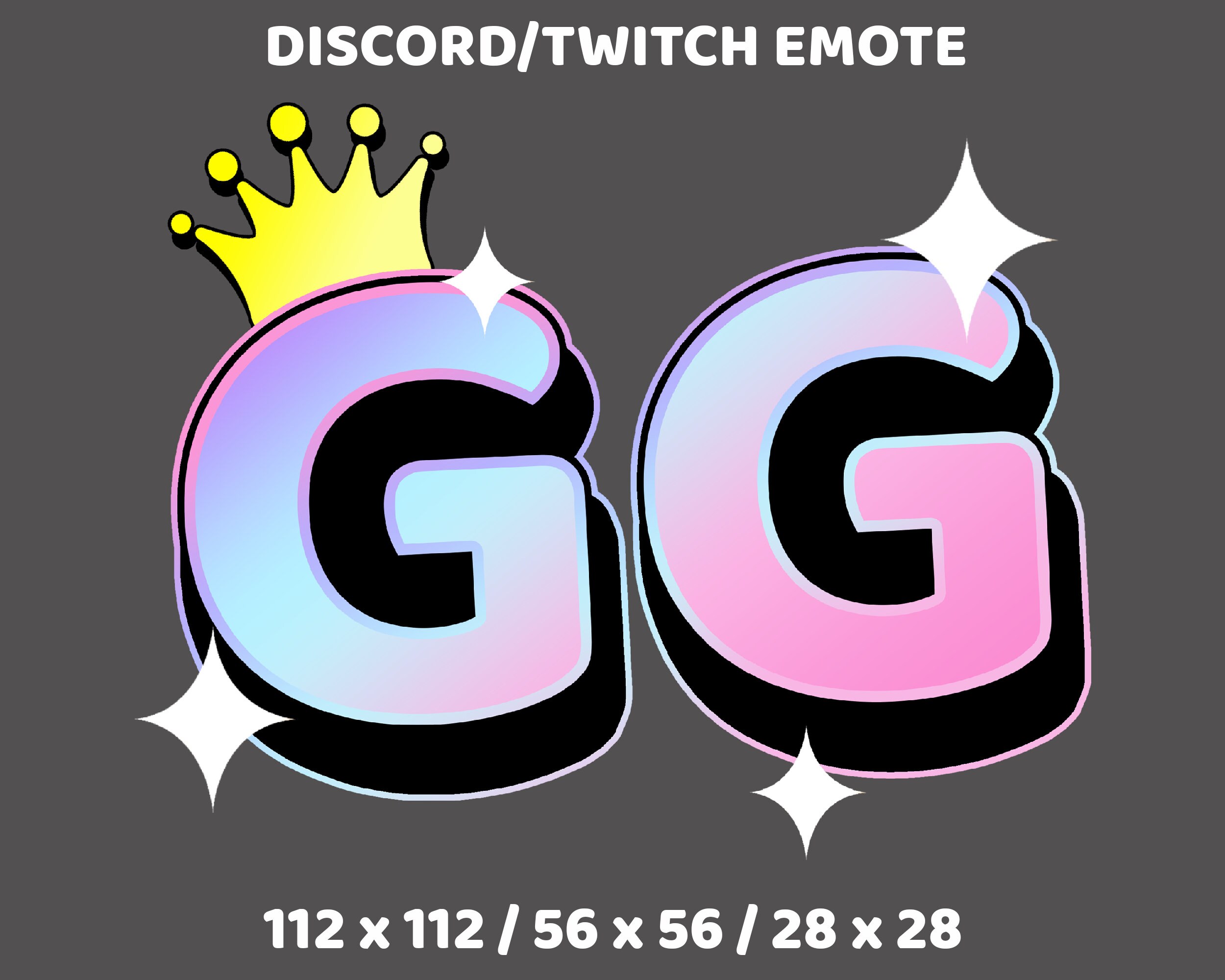 Discord Twitch Emote GG Emote Custom Text Premade Emotes Etsy New Zealand