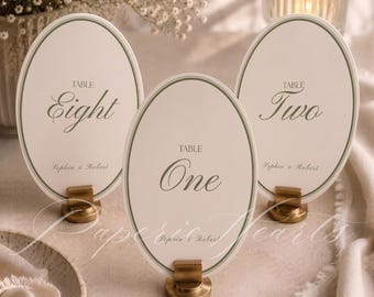 Sage Green Wedding Sign Template, Elegant Oval Table Signage, Editable Canva Arch Sign, Minimalist Reception Decor