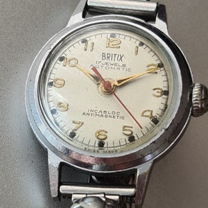Ladies 1940s Vintage Chrome Plated BRITIX 17 Rubis Swiss Made