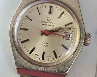 Ladies Vintage Gold Plated CERTINA CLUB 2000 17 Jewel Hi-Beat Date Mechanical Automatic Bracelet Watch