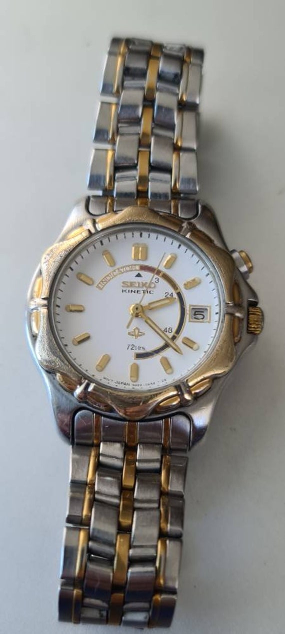Ladies Stainless Steel and Gold Plated SEIKO KENETIC 3M22-0430 - Etsy
