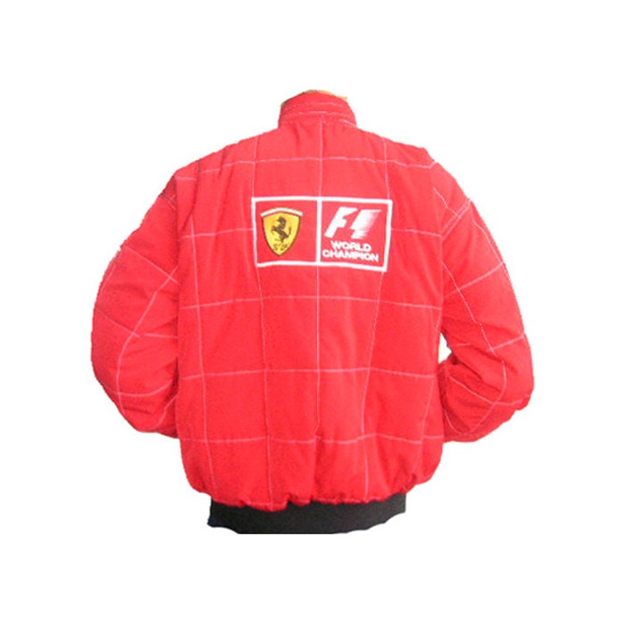 Ferrari F1 Red & White Racing Jacket NASCAR Jacket Racer - Etsy