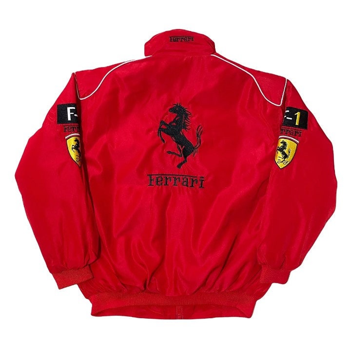 Ferrari Racing F1 Jacket Red With White Trim Racing Jacket - Etsy