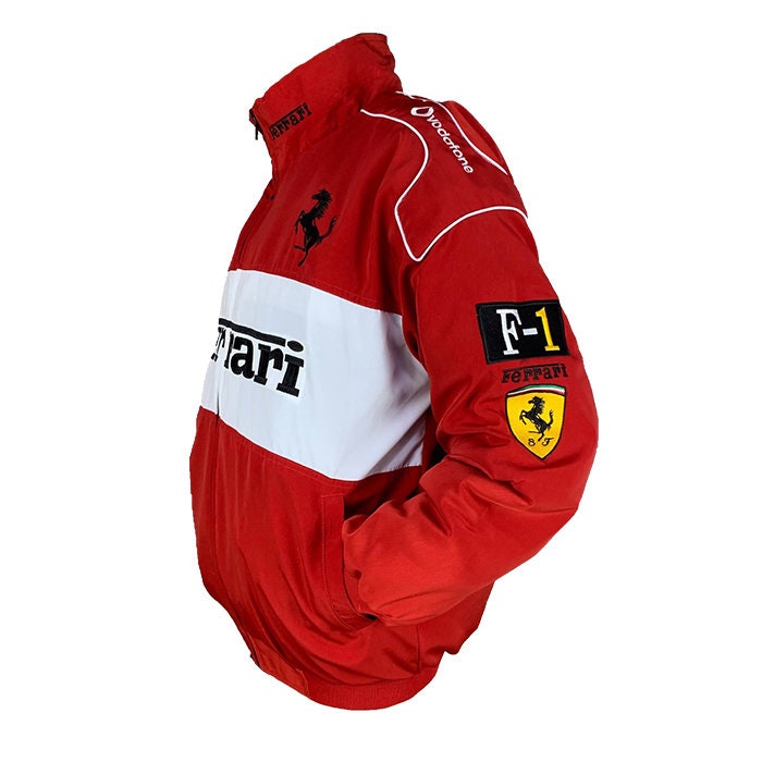 Ferrari Racing Jacket Red and White Racing Jacket NASCAR - Etsy