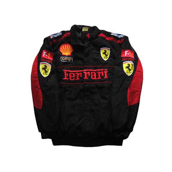 Ferrari F1 Racing Jacket Black With Red NASCAR Jacket - Etsy