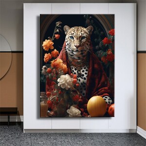 Pop Art Wanddekor Königin Gepard Royalty Leinwanddruck Abstrakt Wohnzimmer Home Leinwand Bild Dekoration Innendekoration Luxus Leinwand