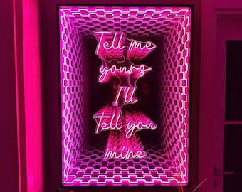 infinity mirror Neon Infinity illusion Mirror 3d wall mirror led 3d Sign Led mirrors custom 3D logo neon Letter Board living room  decor
