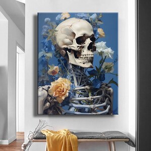 Schädel Pop Art Bunte Abstrakt Zimmer Graffiti Zimmer Leinwand Druck Wand Kunst Home Leinwand Raumdekoration Leinwand Graffiti Blumen