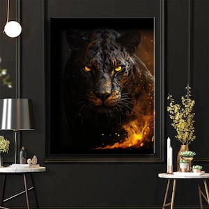 Black Panther Art Canvas Printed Canvas  Wall Art, Modern Graffiti Canvas, Living Room Decor,Office decor DIY Frame Art Work Modern Pop Art