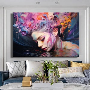 Luxus Pop Art Graffiti Buntes Abstraktes Ölgemälde Bunte Pop Art Leinwand Druck Wandkunst Leinwand Raumdekoration Innendekor