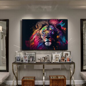 Graffiti Löwe Luxus König Gemälde Leinwand Druck Wand Kunst Wohnkultur Leinwand Farbe Bild Dekoration Kinderzimmer Gemälde Druck Pop Art