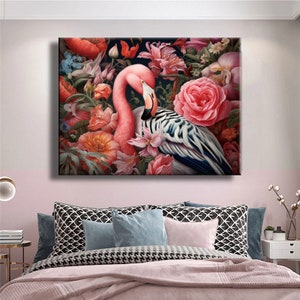 Leinwand Kunstwerk Pink Flamenco Pop Art Leinwand Druck Jungl Leinwand Abstrakt t Home Leinwandbild Dekoration Interior Luxus Leinwand