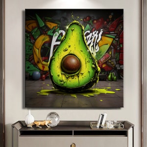 Stampa su tela Pop Art Avocado Arte murale Pittura Decorazione per la casa Decorazione Stanza Arte dei graffiti fresca Stampa per soggiorno Decorazione d'interni