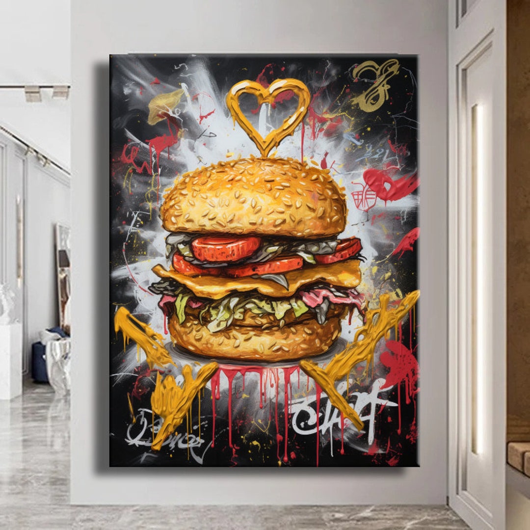Hamburger Graffiti Pop Art Food Art Graffiti Colorful Abstract Pop Art ...