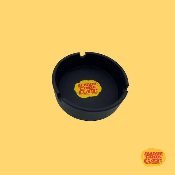 Black High Coolcat Ashtray - Cute Silicone Cigar Ashtray - Unbreakable Cigar Accessories - Perfect Gift Idea