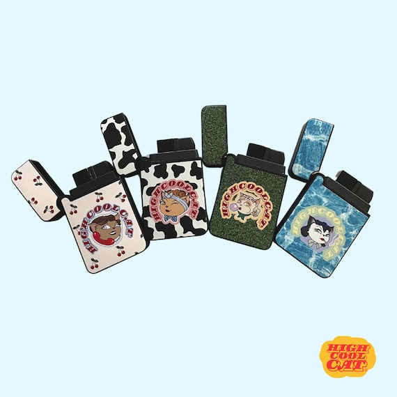 High Coolcat Lighter - Set of Custom Butane Lighters - Cute Designer Lighter for Tobacco - Perfect Gift Ideas