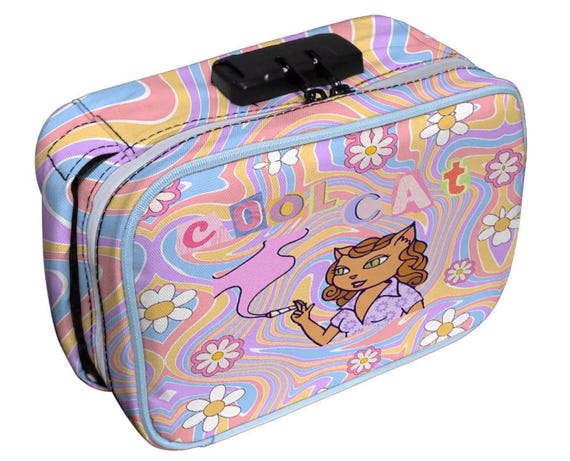 HighCoolcat Stash Bags - Lockable Stash Bags - herb Lovers Smoking Stash Bags - Cute Stash Bags - Stash Bag Accessories - Gift Ideas
