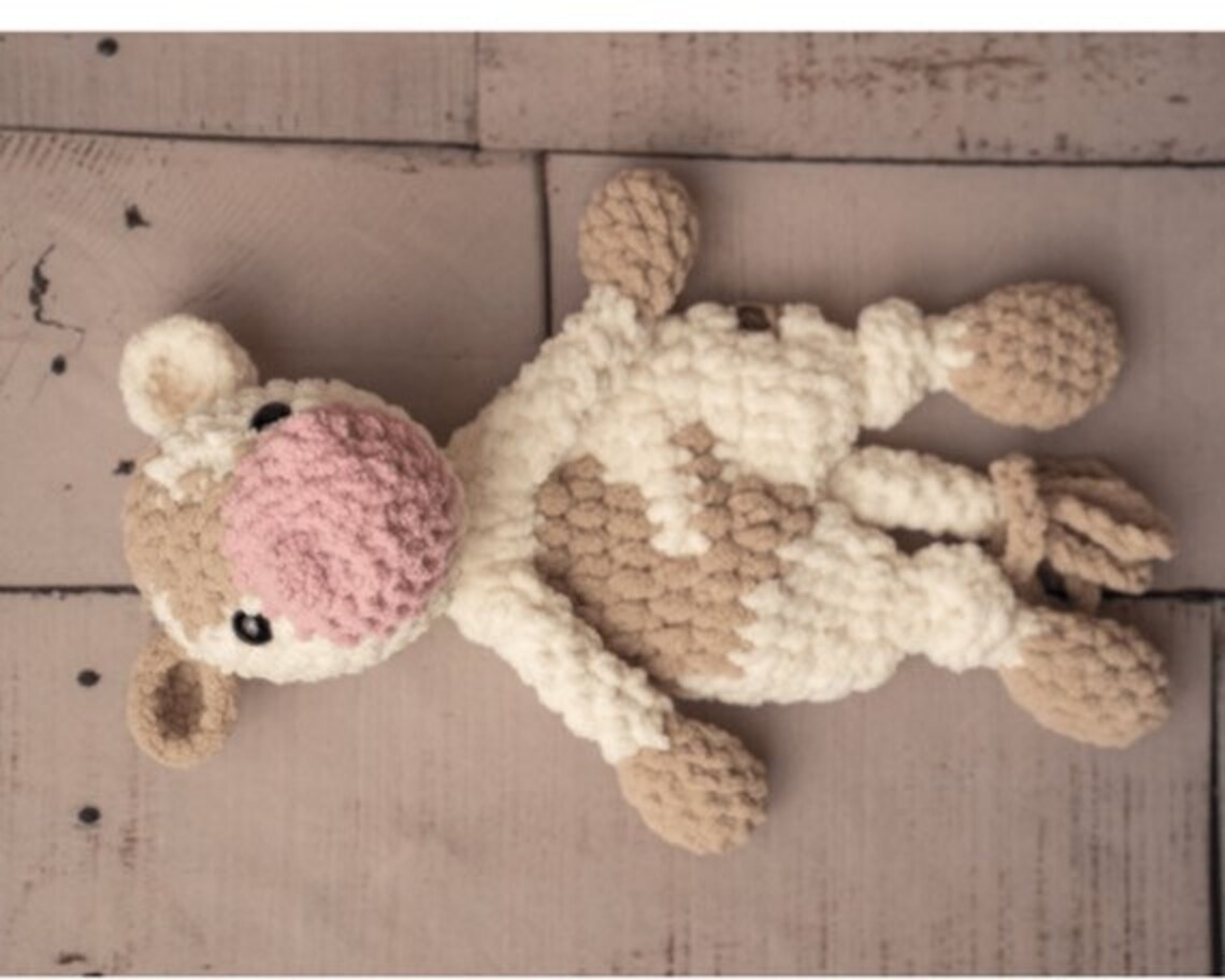 Cow Snuggler Crochet Cow Lovey Farm Animal Theme Snuggly Etsy Canada