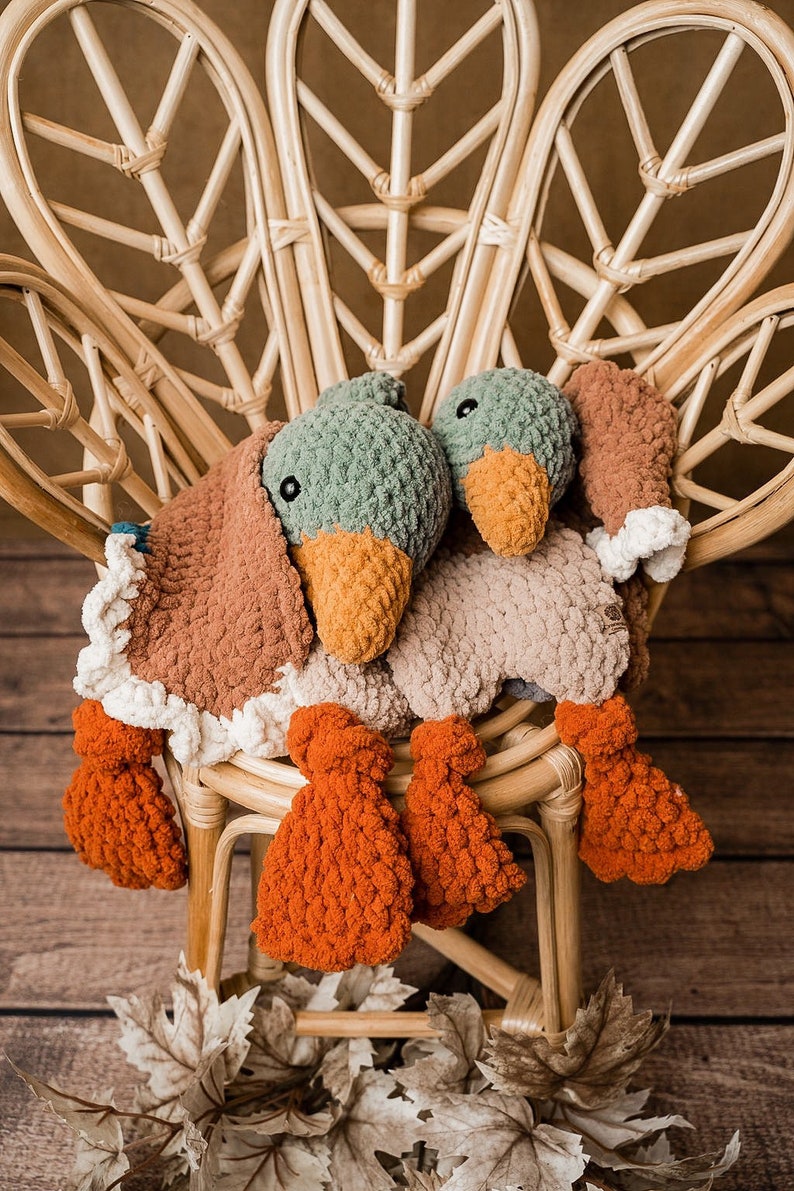Crochet Mallard Duck Lovey/ Duck Security Blanket Snuggler Etsy