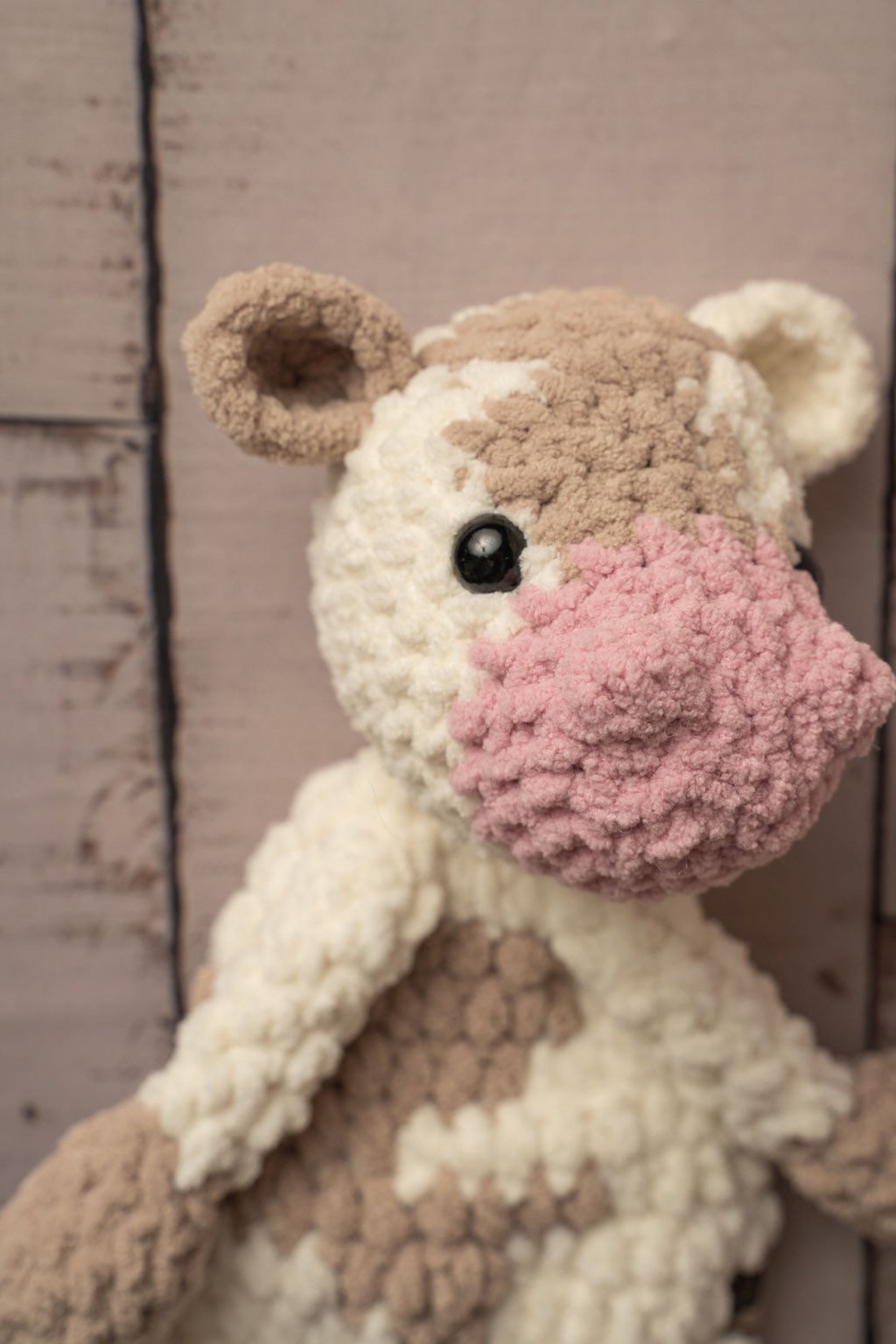 Cow Snuggler Crochet Cow Lovey Farm Animal Theme Snuggly Etsy Canada