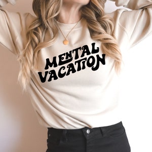 Mental Vacation SVG Cricut cut file, digital download eps, dxf, png -mental health awareness, anxiety shirt, out of office svg, overthinking