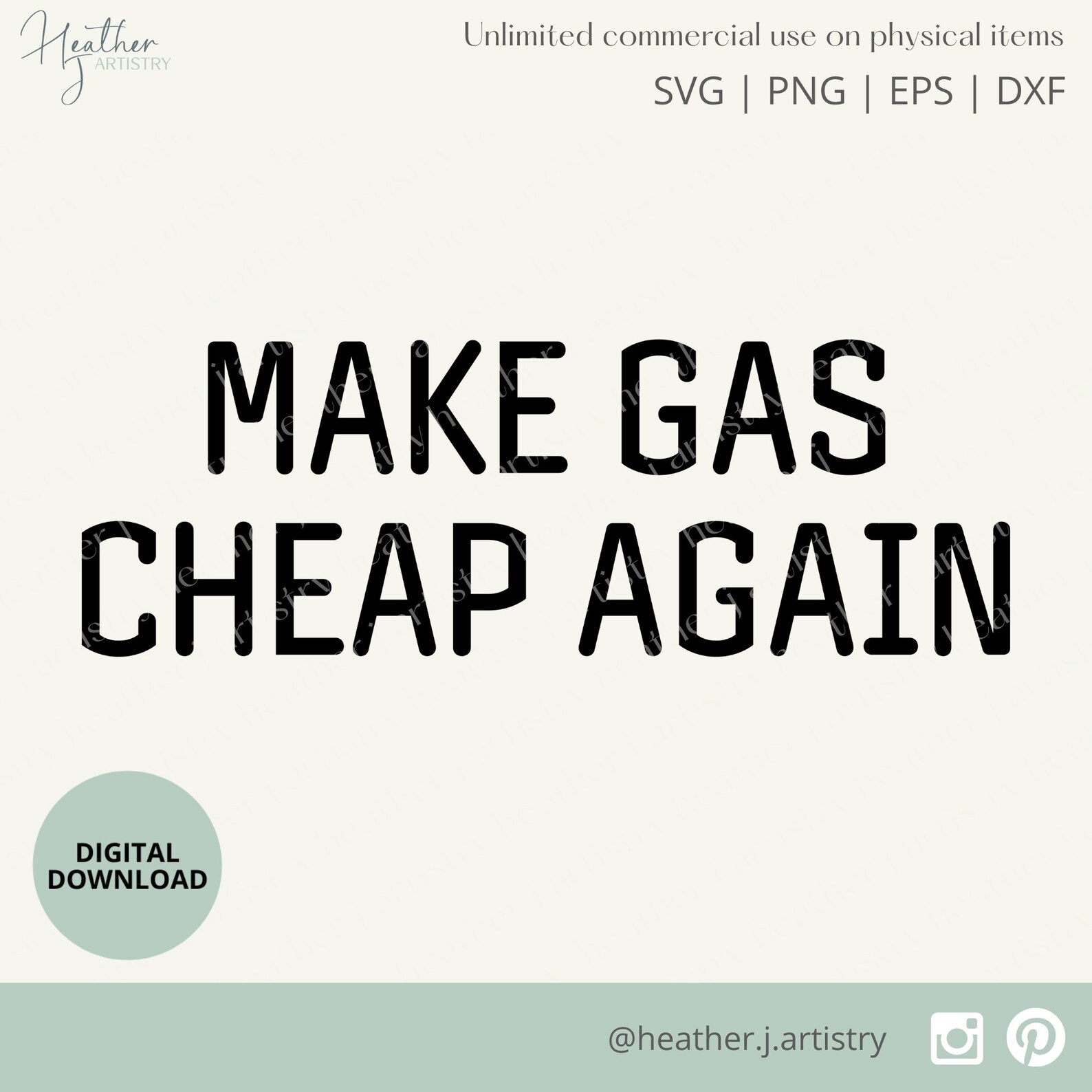 Make Gas Cheap Again SVG Cricut Cut File, Digital Download Eps, Dxf